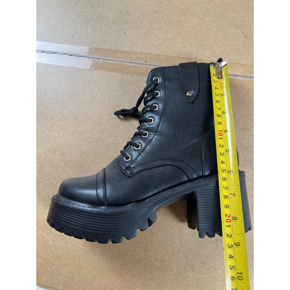 Krush Black Platform Boots Women's Size 5 Chunky Lug Sole Goth Punk Bratz Style - Picture 8 of 10